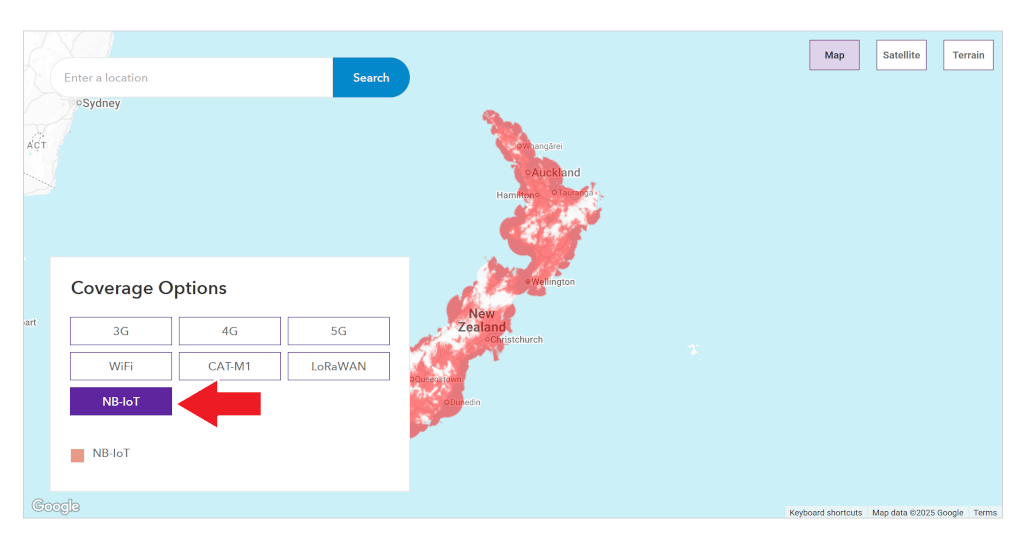Spark NB-IoT Network Coverage Map